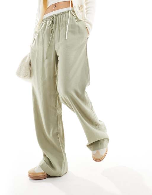 Relaxed Fit Cotton Drawstring Pants