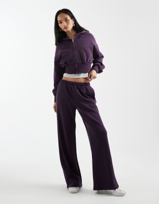 Cotton On Wide Leg Sweatpant Co-ord In Purple
