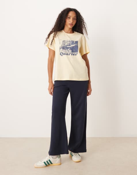 Cotton On Wide leg sweatpant in navy - NAVY - view 1