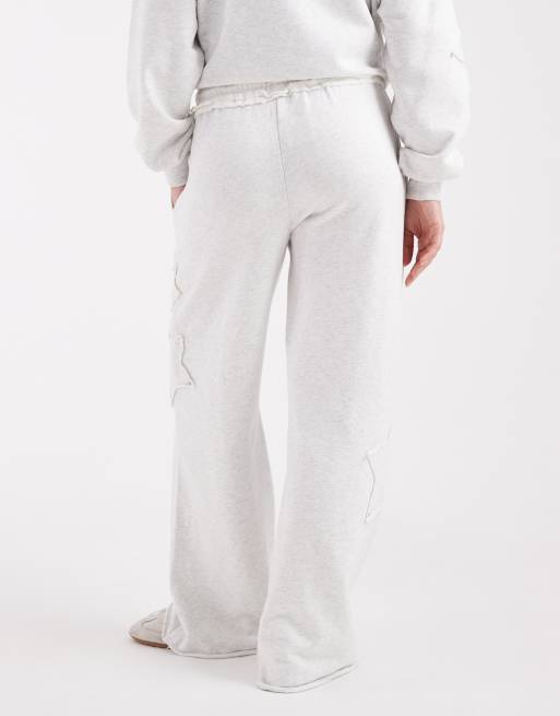 Cotton On wide leg sweatpant star co-ord in cloud marle, 4 of 5