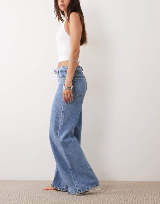 Cotton On - Wijde jeans met lage taille en omslag in blauw, 3 van 5