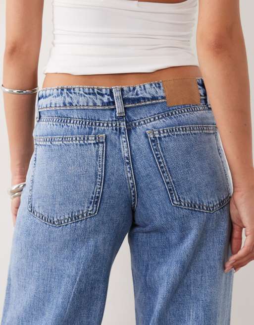 Cotton On - Wijde jeans met lage taille en omslag in blauw, 5 van 5