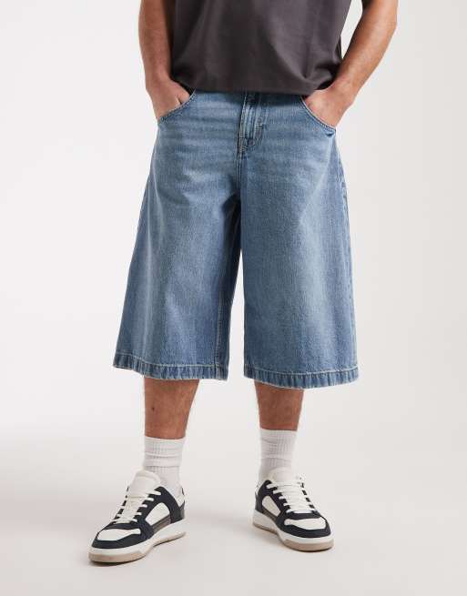 Cotton On – Y2K – Blå, extra baggy, långa jorts, 2 av 5