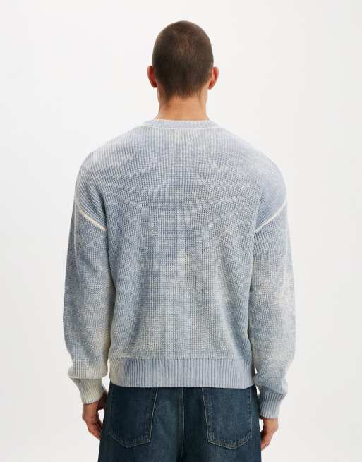 Cotton On Y2k box fit crew knit in blue, 3 of 4