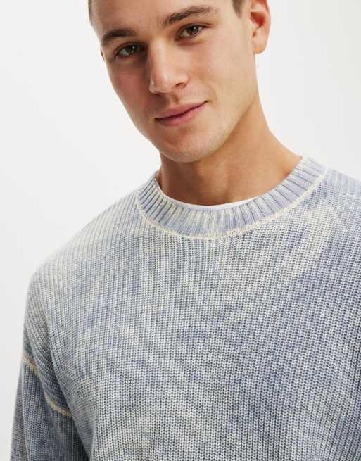 Cotton On Y2k box fit crew knit in blue, 4 of 4