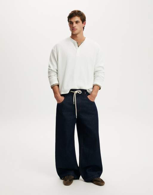 Cotton On Y2k super baggy jean in dark blue, 2 of 4