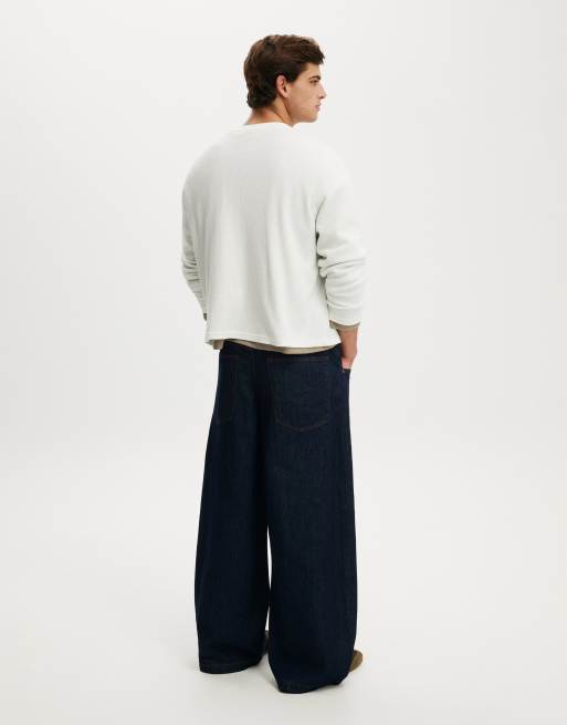 Cotton On Y2k super baggy jean in dark blue, 4 of 4