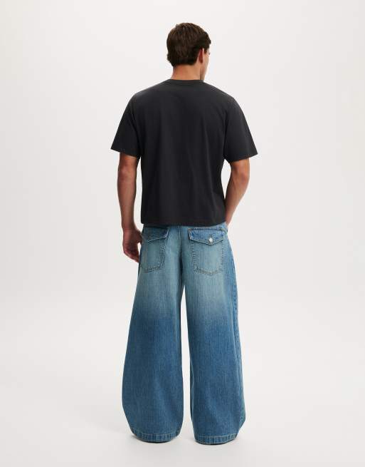 Cotton On Y2k super baggy jean in mid blue, 3 of 4