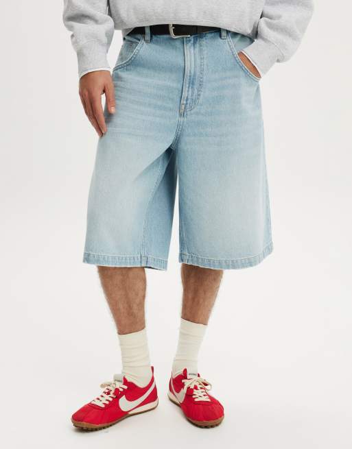 Cotton On Y2k super baggy jort in light/pastel blue, 2 of 4