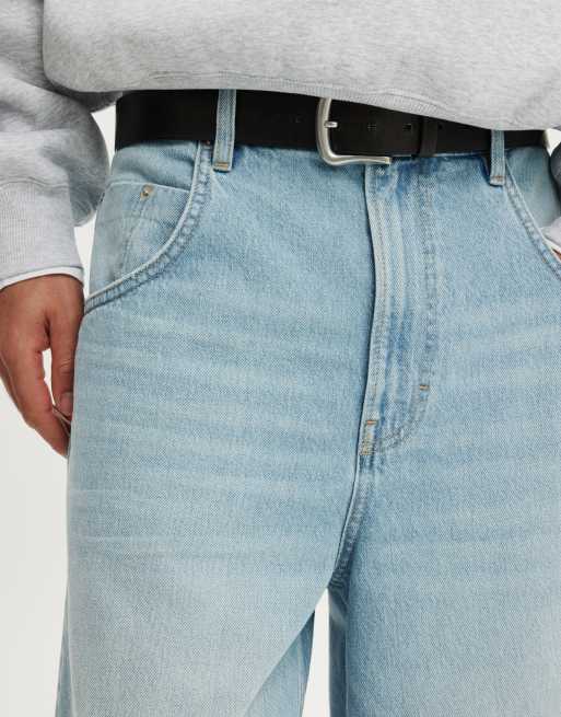 Cotton On Y2k super baggy jort in light/pastel blue, 3 of 4