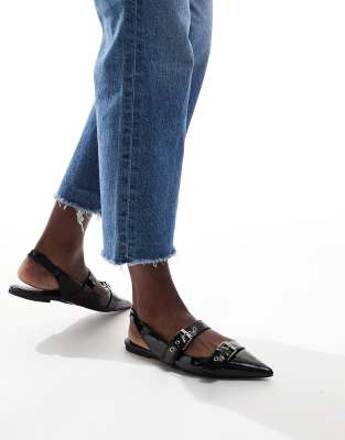 Cotton:On Cotton On Zadie buckle slingbacks in black