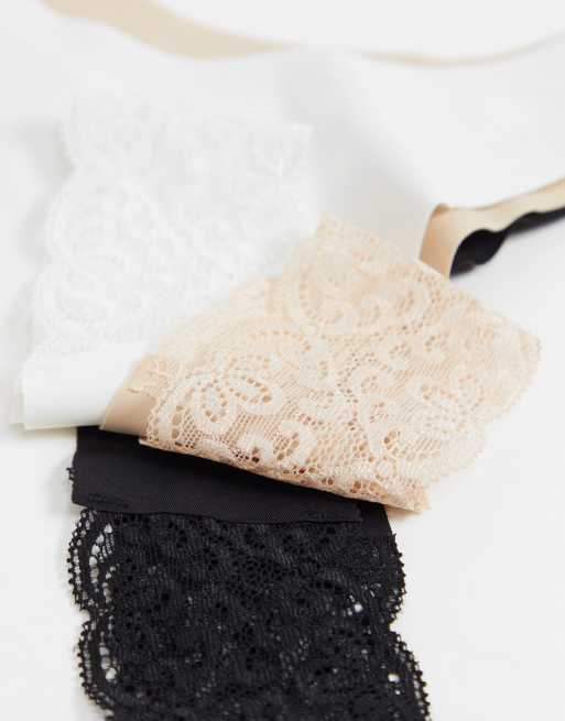 Cotton On – Zestaw 3 par stringów z koronkową wstawką z boku , 3 z 4