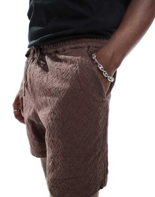 Cotton On zigzag knit shorts in chocolate, 2 of 5