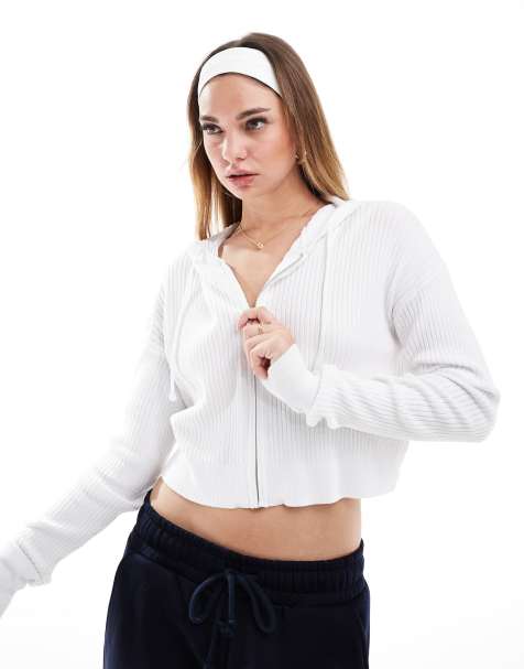 Cotton On - Zip it good - Gebreid vest met capuchon in wit - view 1