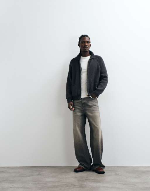 Cotton On zip through knitted bomber in black, 3 of 5