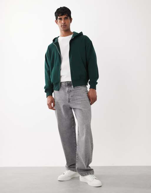 Cotton On zip up hoodie in pineneedle green, 2 of 5
