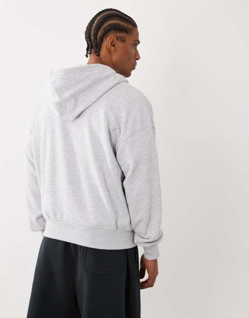 Cotton On zip up hoodie in washed grey marle, 5 of 5