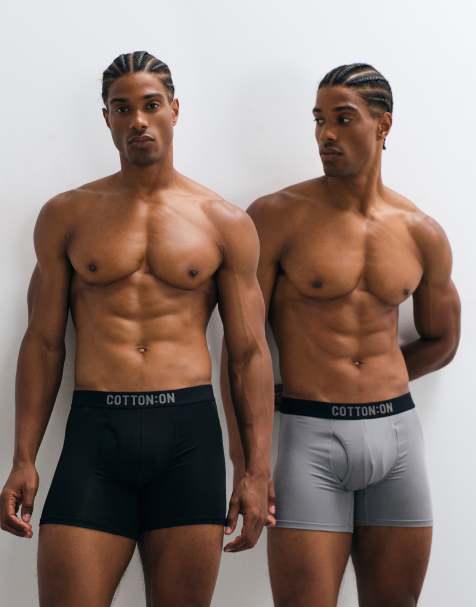 CottonOn 2 pack boxer set in black gray - view 1
