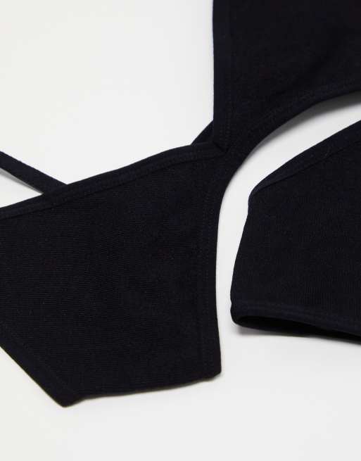 CottonOn 2pack seamless triangle bralette in black ASOS