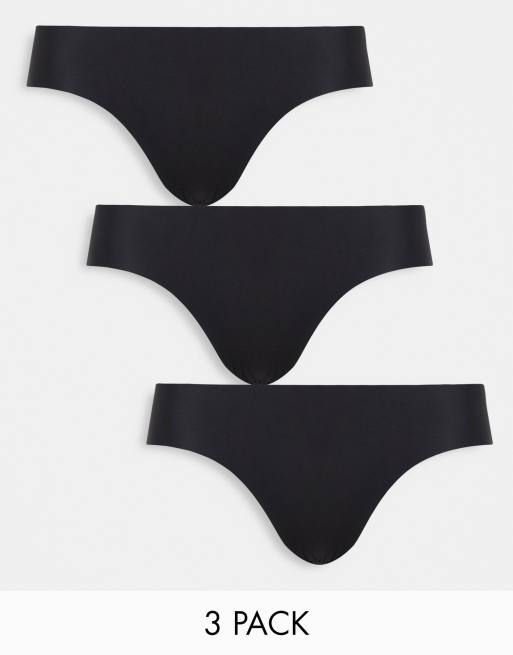 Cotton:On 3-pack invisable bikini brief in black