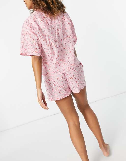 Cotton On 3 piece pajama set in pink floral