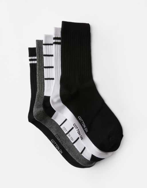 Cotton:On 5pk crew sock in multi