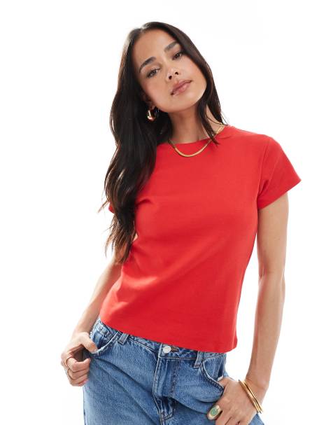 Cotton:On 90s baby tee in red - view 1