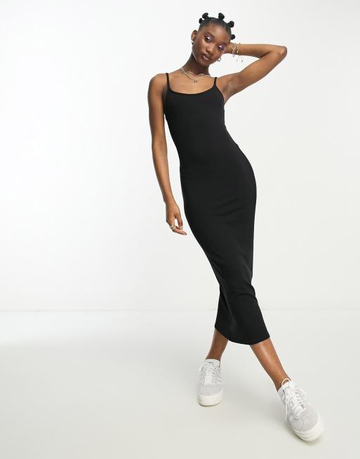 chinese dress ladies Black Cotton Slip Maxi – La Vie Style House main image 0