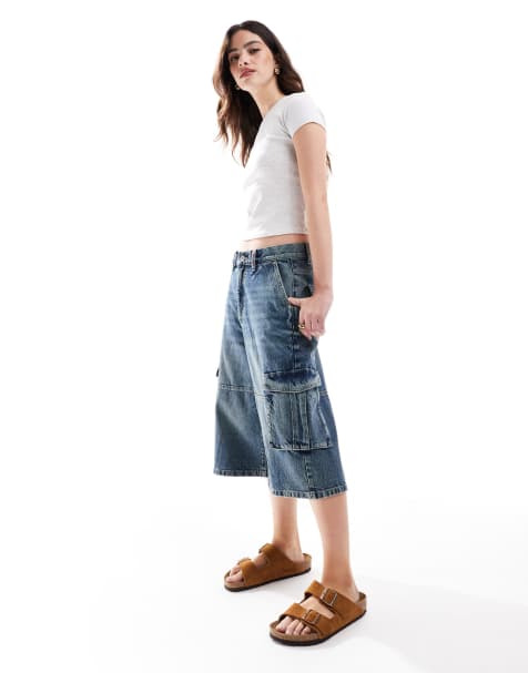 Cotton:On 91 baggy denim jort in blue - view 1