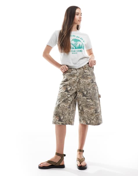 Cotton:On 91 baggy denim jort in green - view 1
