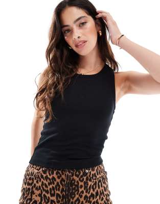 Shop Cotton:On Active core rib racer tank in black Online – Trendy & Affordable Fashion
