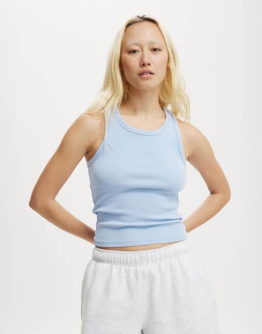 Cotton:On Active core rib racer tank in blue