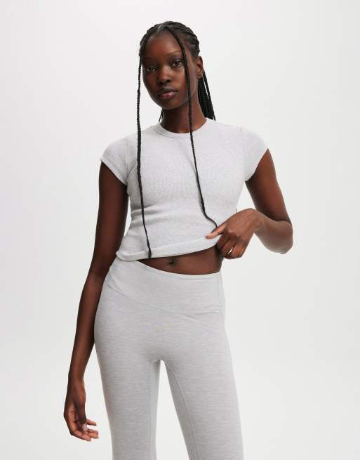Cotton:On Active curved hem baby tee in grey