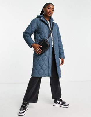 Cotton On Active longline quilted jacket in teal