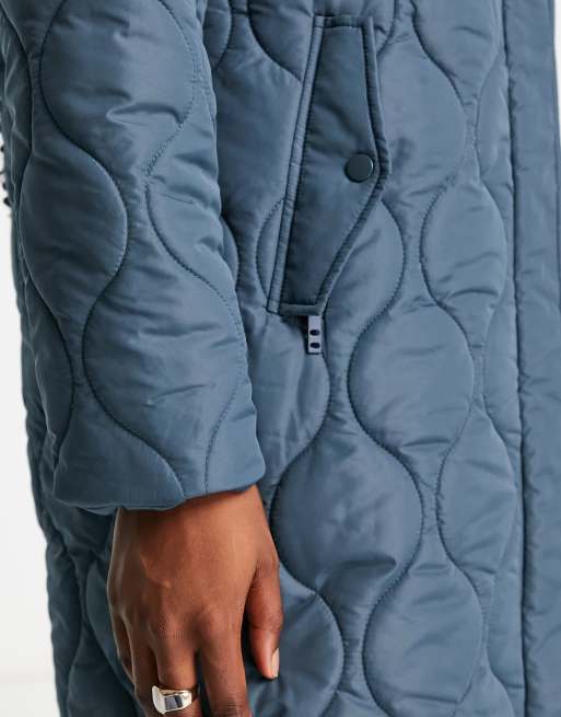 Teal quilted outlet jacket