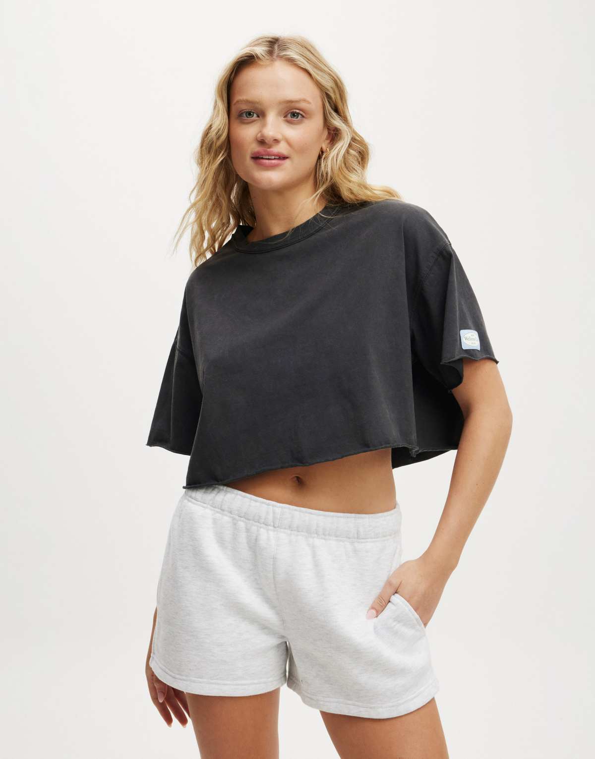 Cotton:On Active relaxed cropped tshirt in navy