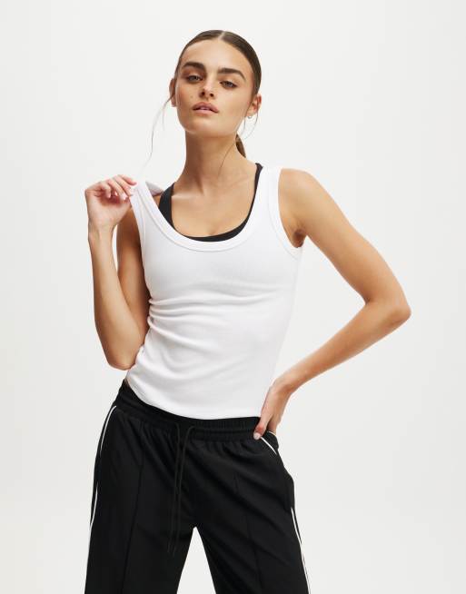 Cotton:On Active rib tank in white
