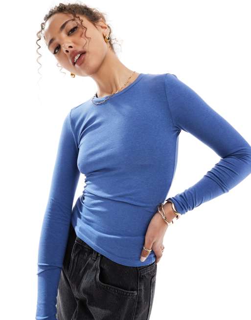 Cotton:On All day crew long sleeve in blue