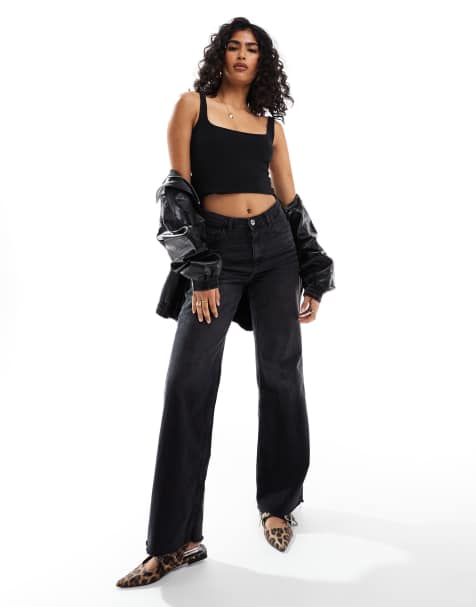 Cotton:On All day square neck tank in black - view 1
