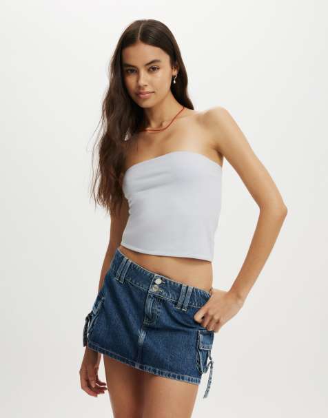 Cotton:On All day tube top in blue - view 1