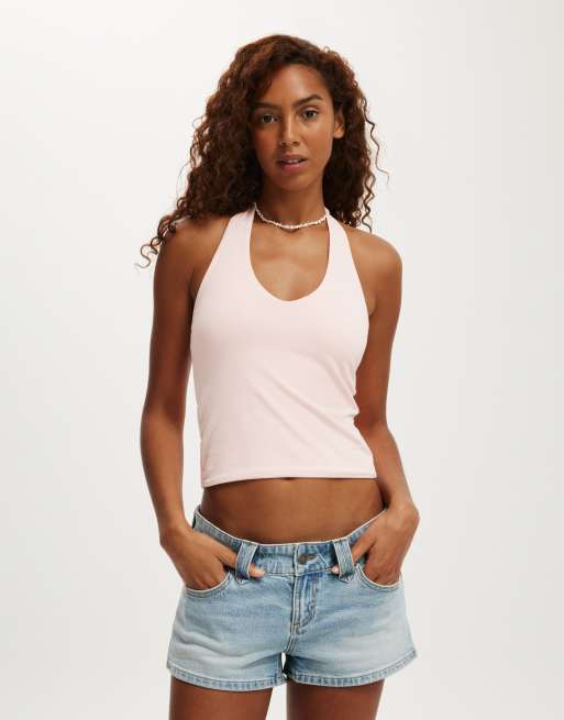 Cotton:On All day v neck halter in peach spritz