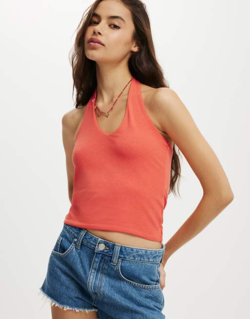 Cotton:On All day v neck halter in pink