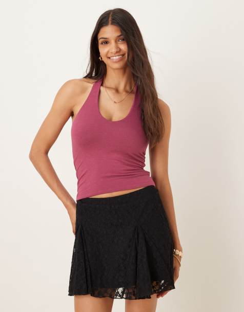 Cotton:On All day v neck halter in rich plum - view 1