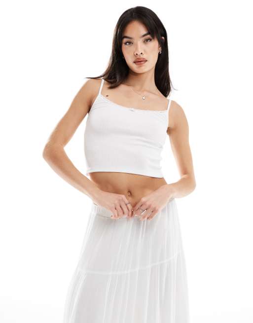 Cotton:On Annabelle rosette cami in white