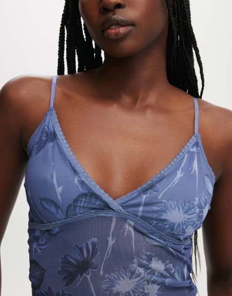 Cotton:On Ashley mesh cami in blue - view 1