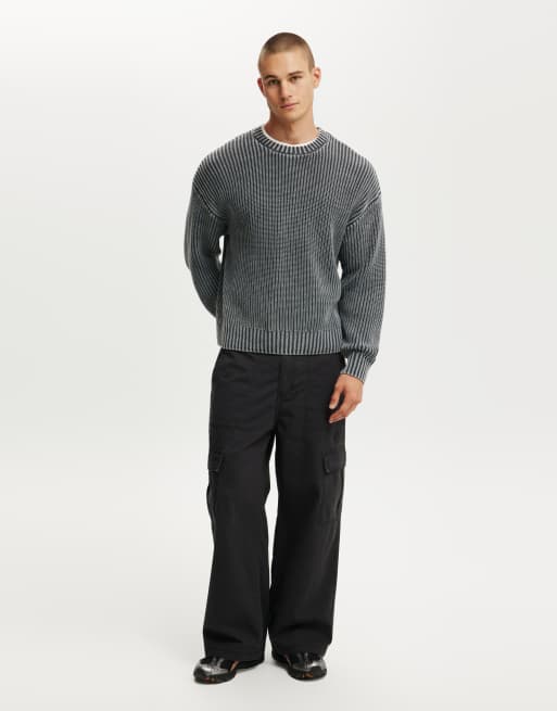 Cotton:On Axel super baggy cargo pant in black