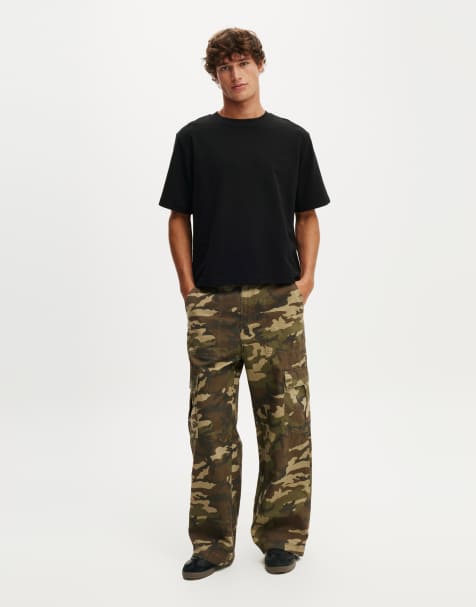 Cotton:On Axel super baggy cargo pant in dark camo - view 1