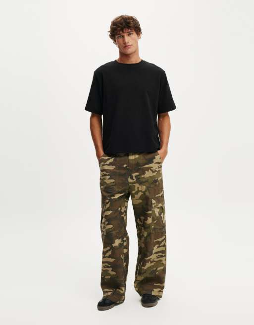 Cotton:On Axel super baggy cargo pant in dark camo