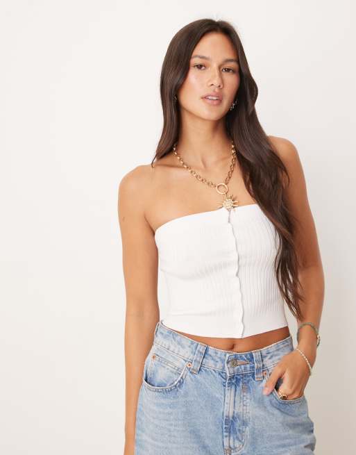 Cotton:On Baby rib button bandeau in white