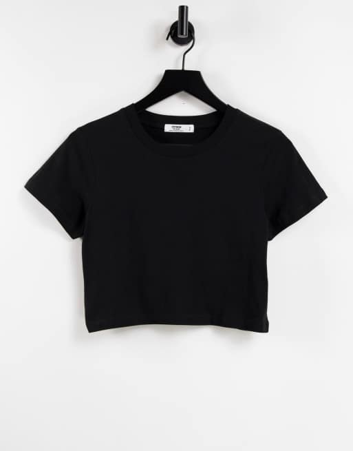 ASOS DESIGN seamless long sleeve baby tee in black